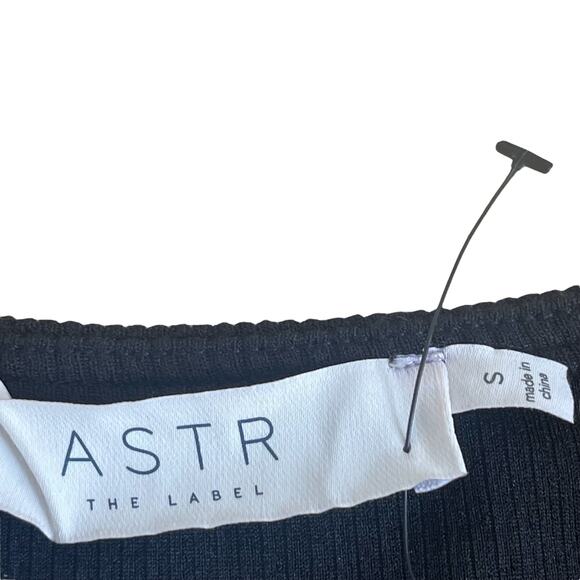 ASTR The Label Black Ribbed Long Sleeve Bustier Top Women’s Size Small - Picture 3 of 4